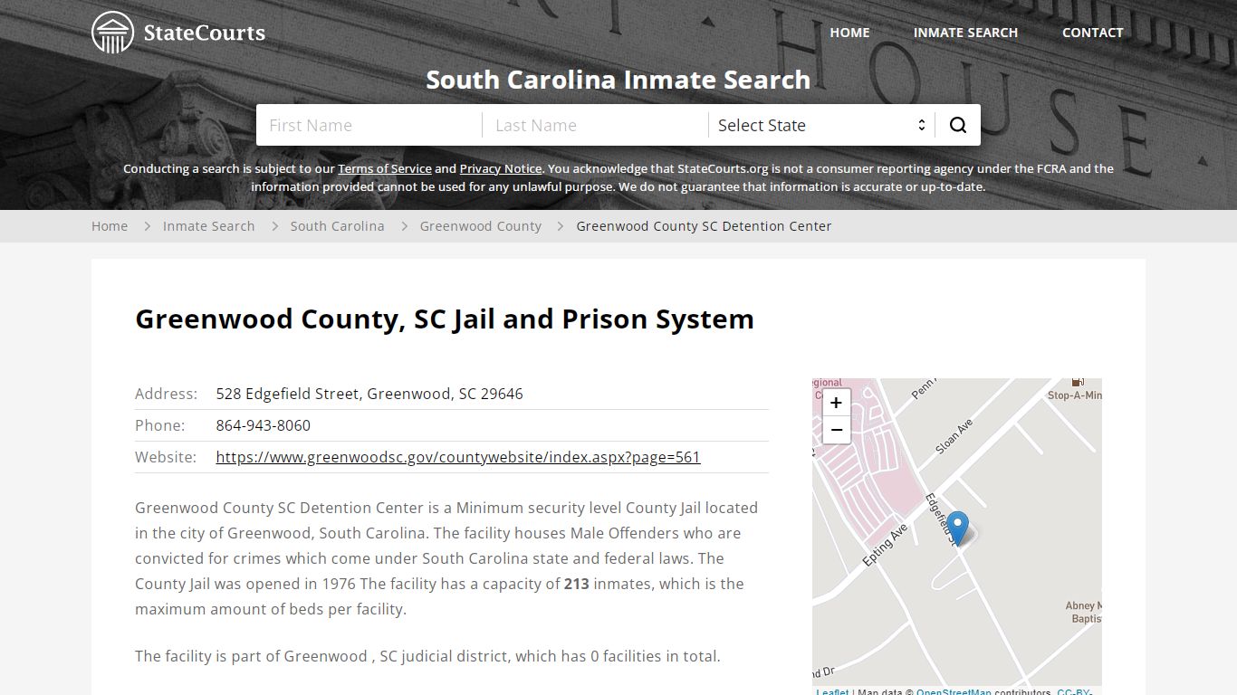 Greenwood County, SC Jail and Prison System - State Courts